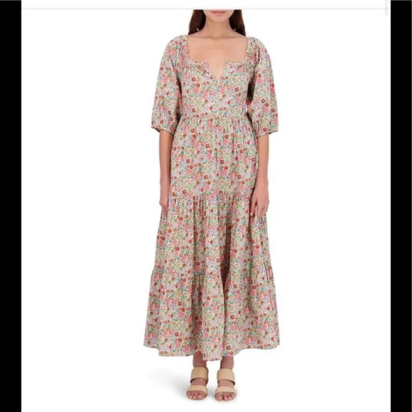 NWT Roller Rabbit Elysian Day Zara Puff Sleeve Poplin Dress - Picture 10 of 14